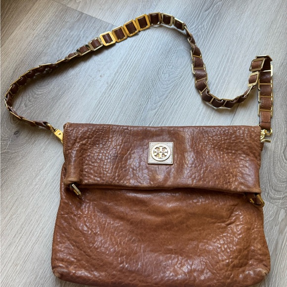 Tory Burch chain link Louisa messenger leather crossbody bag - Picture 1 of 8